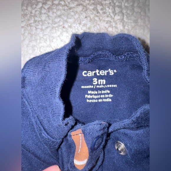 Carter's Dark Blue Football Print Footie - Picture 4 of 4